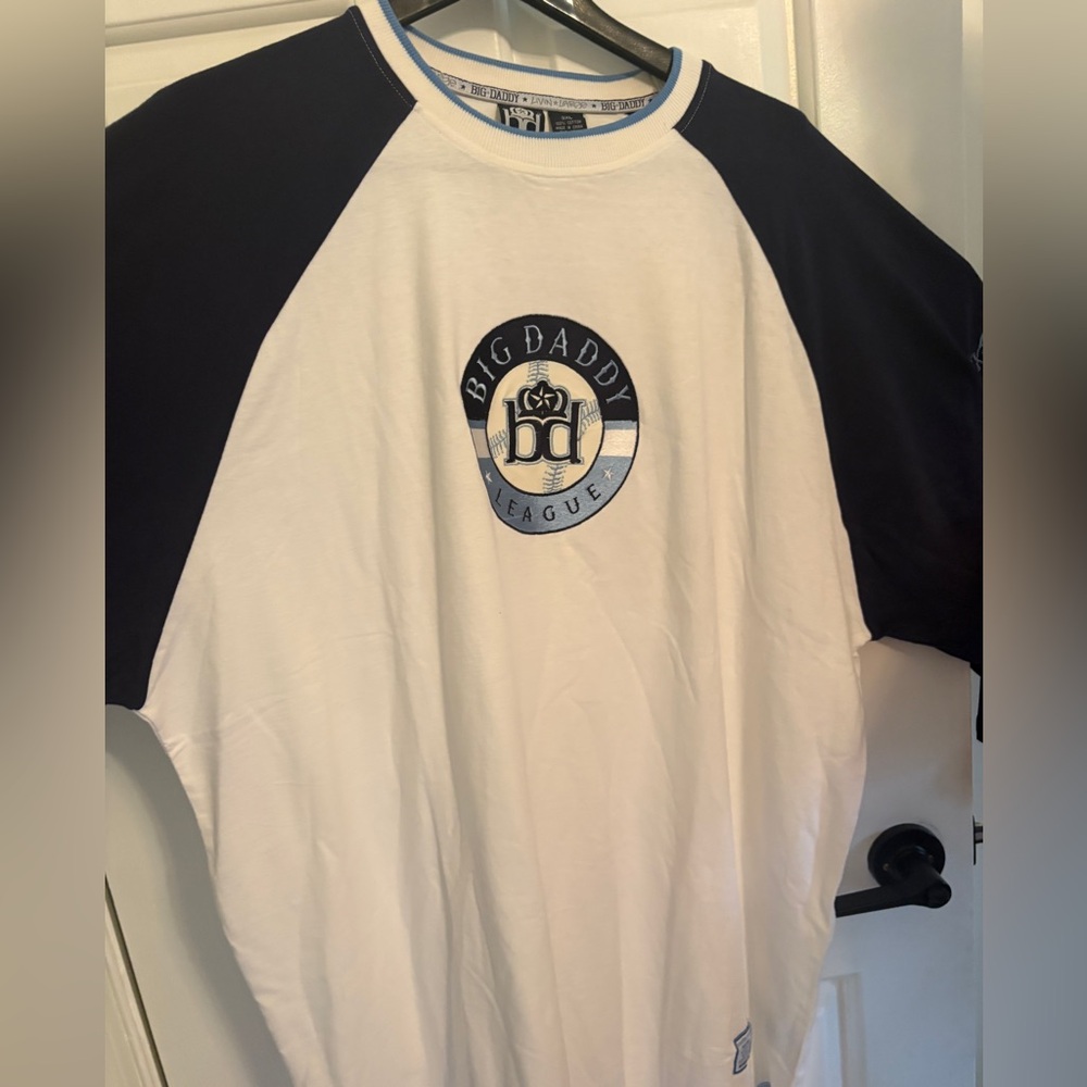 White and Navy “Big Daddy” Baseball Tee